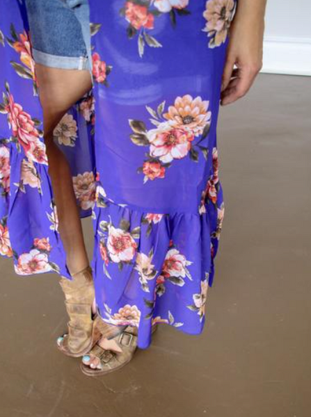 Cameron Blue Floral Sleeveless Kimono