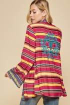 Emily Pink Multi-Stripe Jacket w/Embroidery