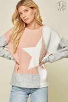 Ezra Ivory Blush Lightweight Sweater w.Star